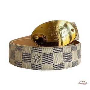 Authentic Louis Vuitton Damier Azur Voyage Belt 80/32
